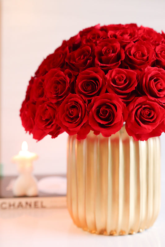 Golden Half Ball Rose Centerpiece