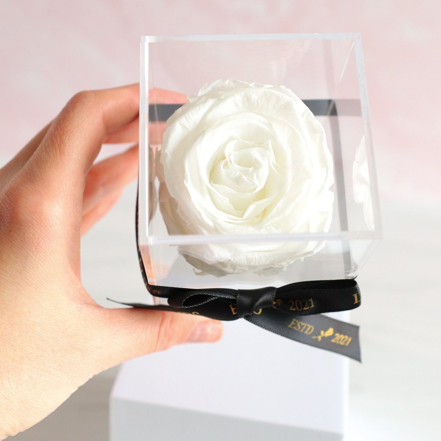 Personalized Rose in Acrylic Case